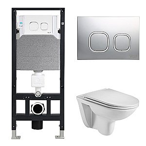 Унитаз с инсталляцией WeltWasser AMBERG 506 + BAARBACH 004 GL-WT + AMBERG RD-MT CR купить в интернет-магазине Sanbest