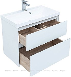Тумба с раковиной Aquanet Гласс 238361 80 белый для ванной в интернет-магазине Sanbest