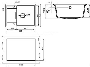 Мойка кухонная Milacio Navarra 65 Cuarzo MC.77063 серый металлик купить в интернет-магазине сантехники Sanbest