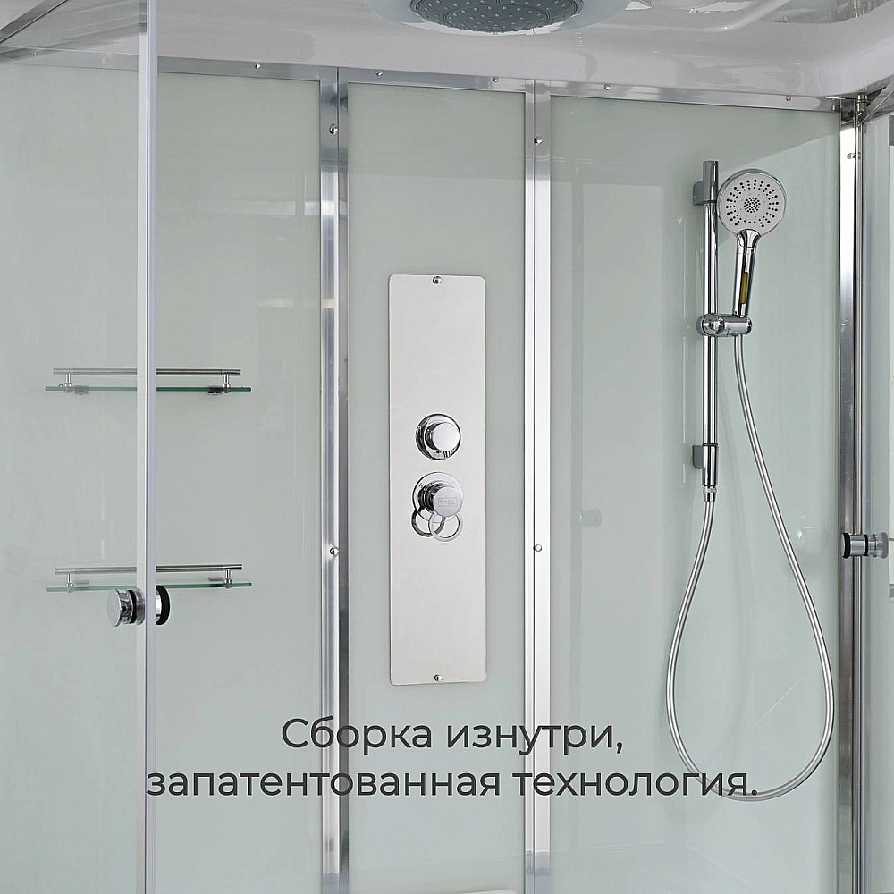 Душевая кабина AvaCan V5015 стандартная, арома-лейка, прозрачная/профиль хром купить в интернет-магазине Sanbest