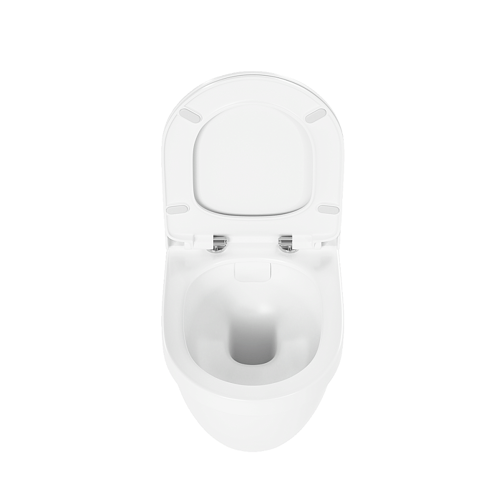 Унитаз подвесной VitrA S50 9003B003-7203 безободковый, с инсталляцией, с крышкой микролифт, белый/клавиша глянцевая белая купить в интернет-магазине Sanbest