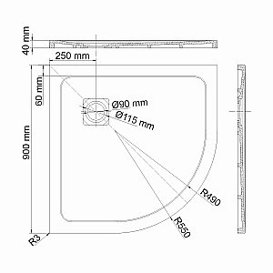 Душевой поддон WasserKRAFT Rhin 44T01 90х90 купить в интернет-магазине Sanbest