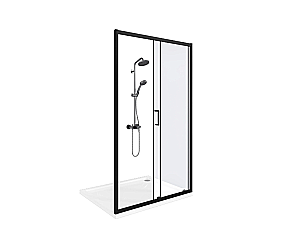 Душевая дверь Good Door CUBE 150 WTW-150-C-B стекло прозрачное/профиль черный матовый купить в интернет-магазине Sanbest
