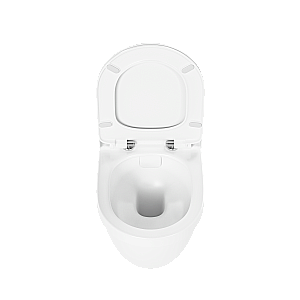 Унитаз подвесной VitrA S50 9003B003-7203 безободковый, с инсталляцией, с крышкой микролифт, белый/клавиша глянцевая белая купить в интернет-магазине Sanbest