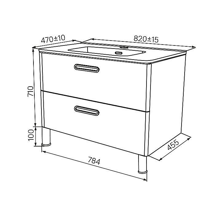 Тумба с раковиной Iddis Brick BRI80WFi95K 80 белая для ванной в интернет-магазине Sanbest