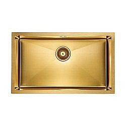 Мойка кухонная Paulmark VALDE PM257444-BG брашированное золото. сталь купить в интернет-магазине сантехники Sanbest