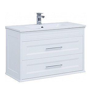 Тумба с раковиной Aquanet Бостон 100/Dreja Эйфория 100 белая матовая для ванной в интернет-магазине Sanbest