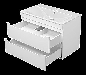 Тумба с раковиной Misty Бриз - 80 П-Бри-09080-012Я белая для ванной в интернет-магазине Sanbest