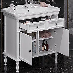 Тумба с раковиной Опадирис КАНТАРА 00-00007478 85 белая матовая для ванной в интернет-магазине Sanbest