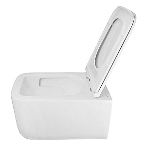 Унитаз подвесной Azario VATER AZ-5104T-WHT белый, безободковый, с крышкой микролифт, слив торнадо купить в интернет-магазине Sanbest