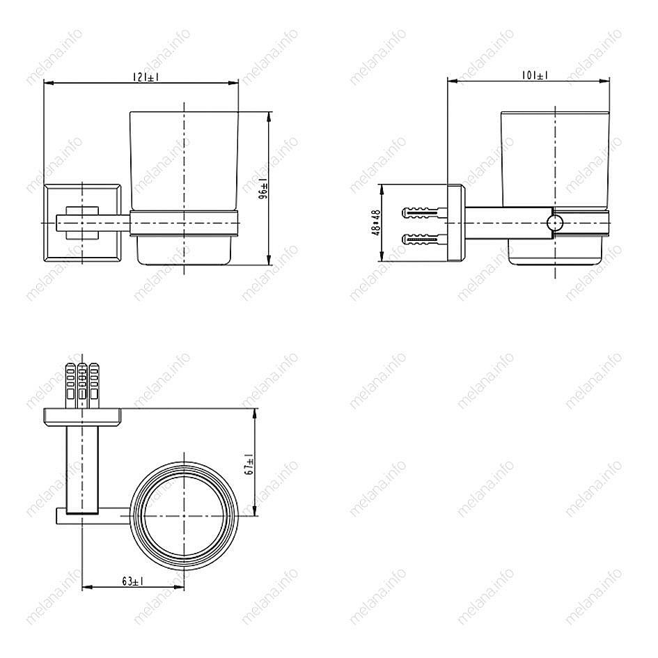 Стакан подвесной Melana MLN-862010 купить в интернет-магазине сантехники Sanbest
