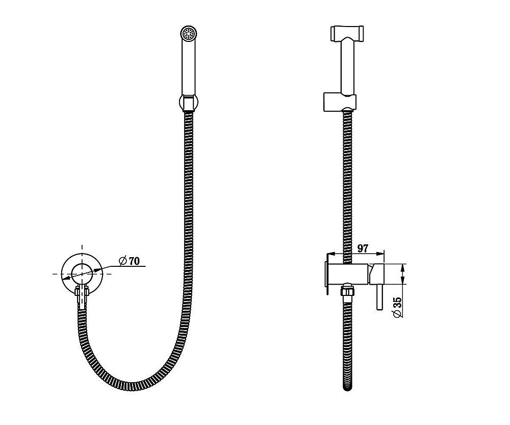 Гигиенический душ Bronze De Luxe SCANDI 14512B черный матовый купить в интернет-магазине сантехники Sanbest