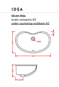 Раковина встраиваемая Artceram WASHBASINS IDEA 60х37 купить в интернет-магазине Sanbest