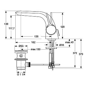 Смеситель для раковины Ideal Standard Melange A4287AA купить в интернет-магазине сантехники Sanbest