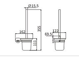 Ершик для унитаза CeramaLux Loft 53913 хром купить в интернет-магазине сантехники Sanbest