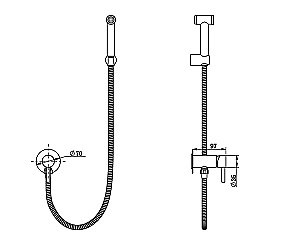 Гигиенический душ Bronze De Luxe SCANDI 14512B черный матовый купить в интернет-магазине сантехники Sanbest