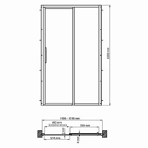 Душевая дверь WasserKRAFT Lopau 32S05R 120 стекло прозрачное/профиль серебристый купить в интернет-магазине Sanbest