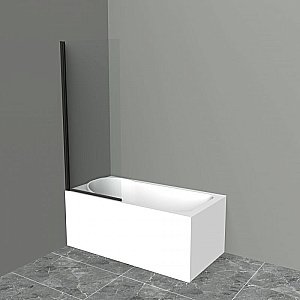 Шторка для ванны BelBagno UNO-V-1-90/150-C-NERO прозрачная купить в интернет-магазине Sanbest
