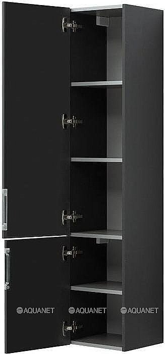Шкаф-пенал Aquanet Алвита 35 серый антрацит для ванной в интернет-магазине сантехники Sanbest