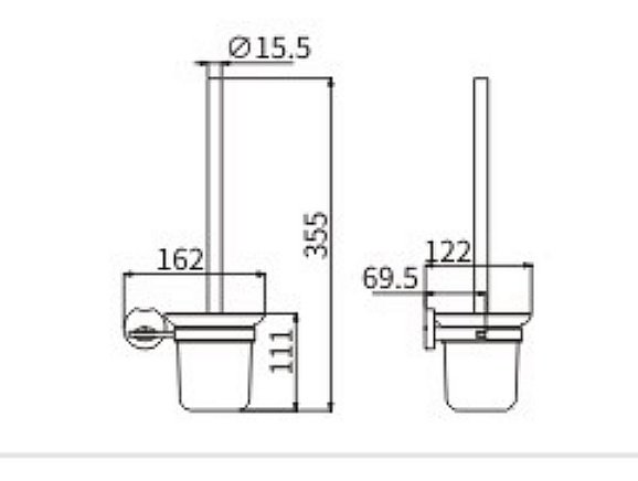 Ершик для унитаза CeramaLux Loft 53913 хром купить в интернет-магазине сантехники Sanbest