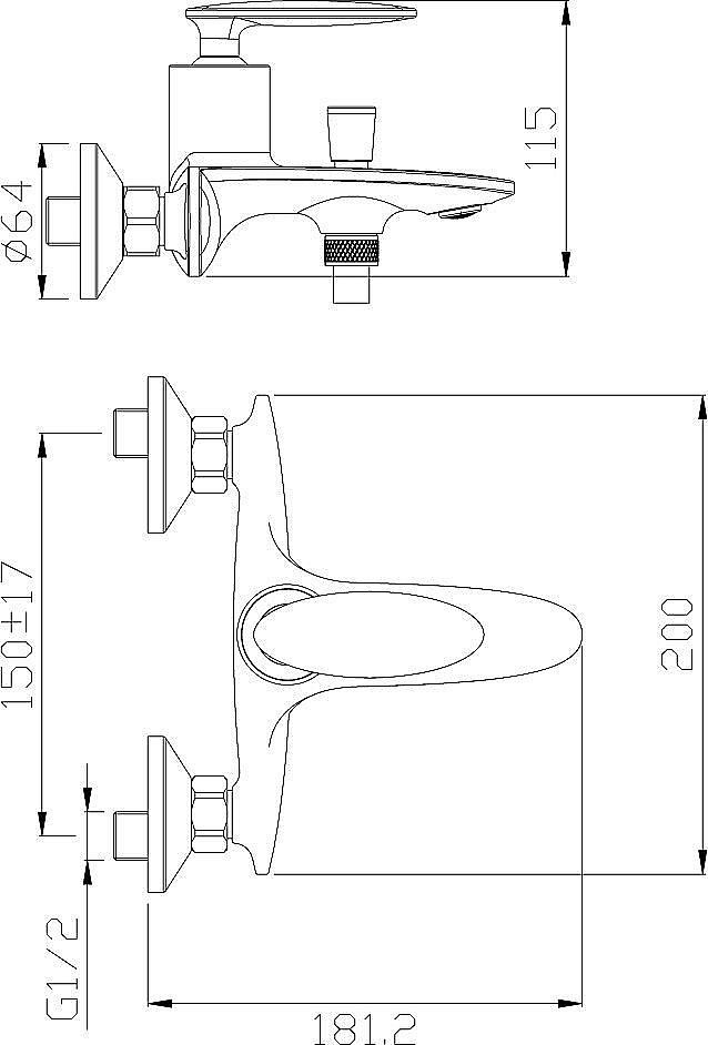 Смеситель для душа Rossinka RS30-31 купить в интернет-магазине сантехники Sanbest