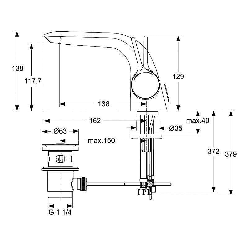 Смеситель для раковины Ideal Standard Melange A4287AA купить в интернет-магазине сантехники Sanbest