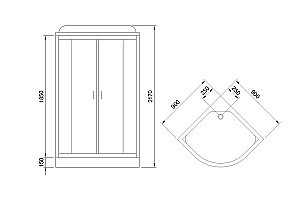 Душевая кабина Royal Bath RB90HK2-T-CH-EL 90x90 профиль хром/стекло прозрачное купить в интернет-магазине Sanbest