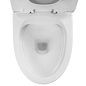 Унитаз моноблок Azario Ansa AZ-2301 белый, безободковый, с крышкой микролифт купить в интернет-магазине Sanbest