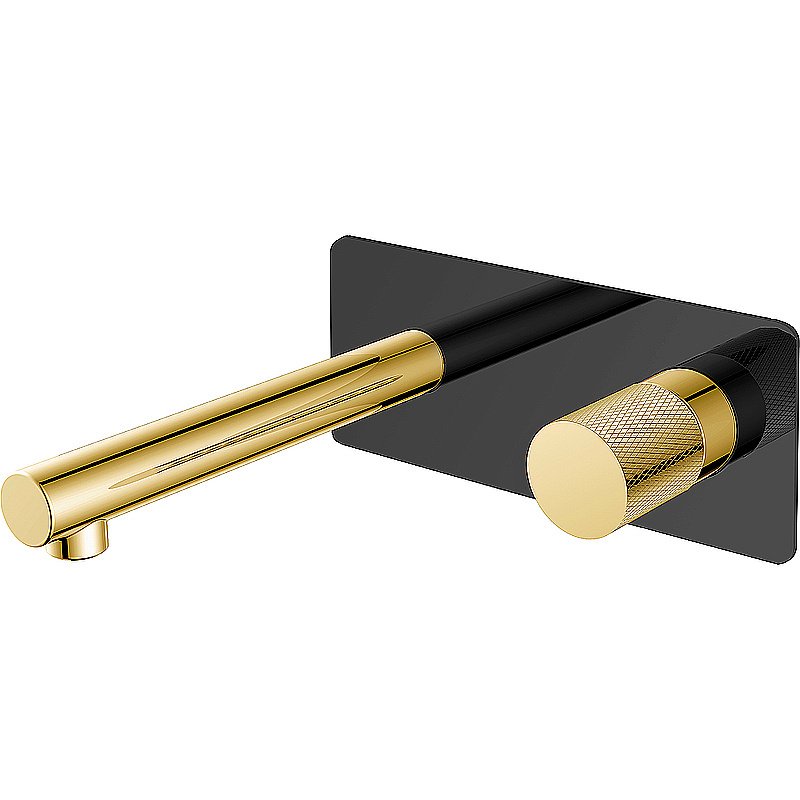 Смеситель для раковины Boheme Stick 125-BG.2 черный/золото купить в интернет-магазине сантехники Sanbest