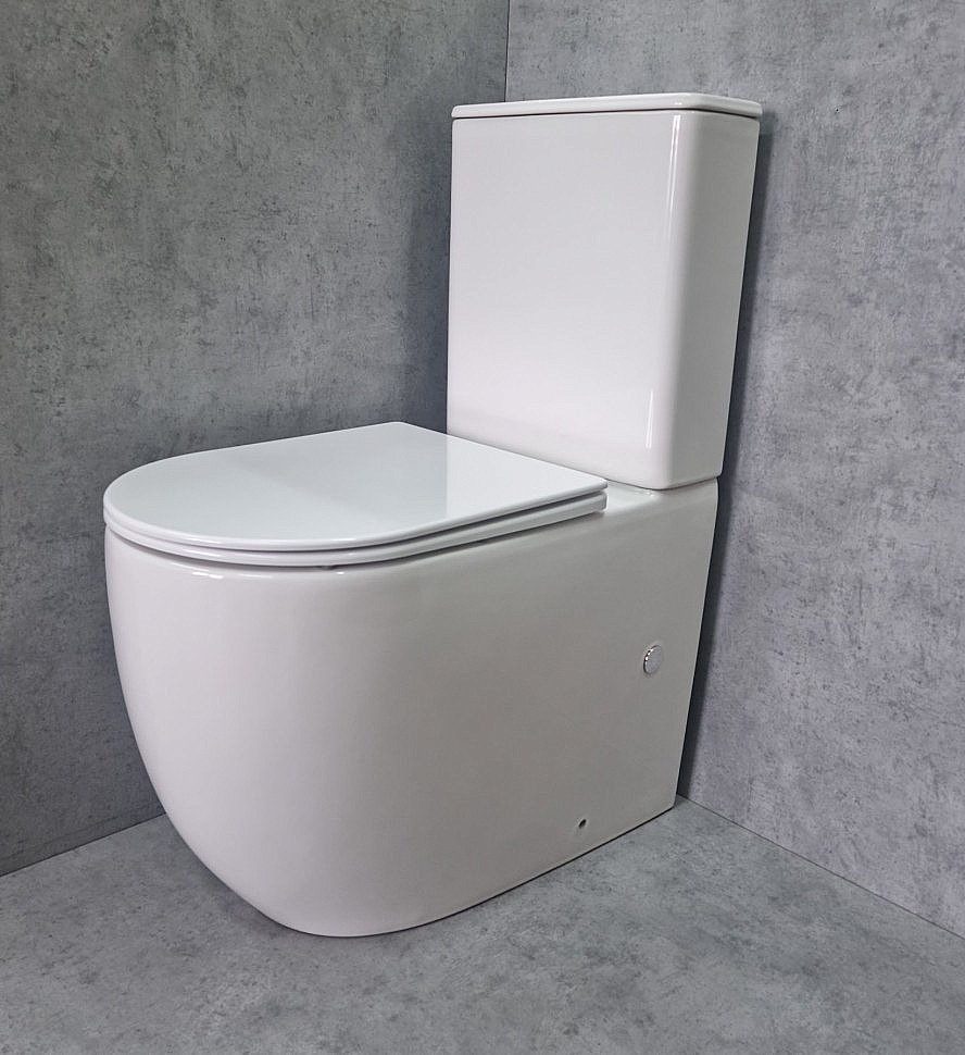 Унитаз напольный CeramaLux TR2176-1 белый, с бачком, с крышкой микролифт, слив торнадо купить в интернет-магазине Sanbest