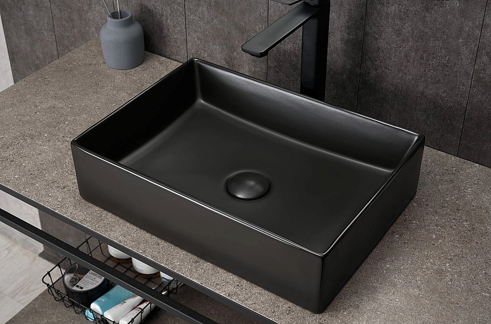 Раковина накладная Gid Geometrico 45 Bm1204 53360 черная матовая купить в интернет-магазине Sanbest