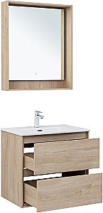 Тумба с раковиной Aquanet Милан 336383/330430 70 дуб светлый для ванной в интернет-магазине Sanbest