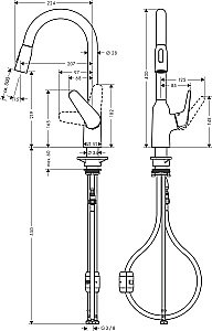 Смеситель для кухни Hansgrohe Focus M42 220 71800800 купить в интернет-магазине сантехники Sanbest