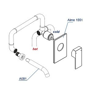 Смеситель для раковины WasserKRAFT A15513 хром купить в интернет-магазине сантехники Sanbest