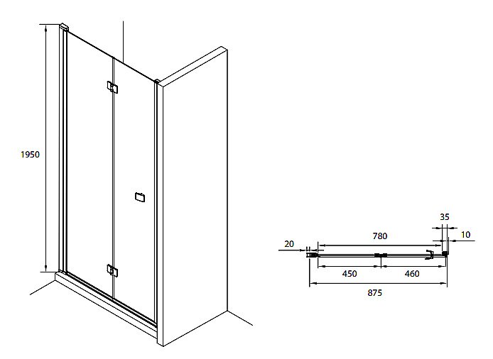 Душевой уголок Roca Capital 90x90 черный купить в интернет-магазине Sanbest