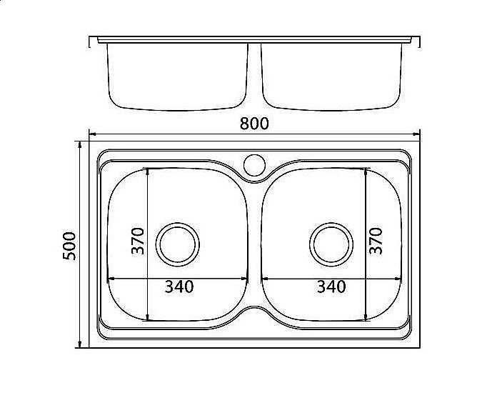 Мойка кухонная MIXLINE ML 530528 хром купить в интернет-магазине сантехники Sanbest