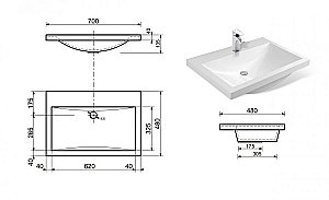 Тумба с раковиной напольная Эстет Monaсo 70 для ванной в интернет-магазине Sanbest