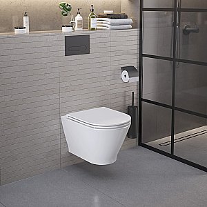 Унитаз подвесной Ambassador Elysium 183K19002RS безободковый, с крышкой микролифт, белый купить в интернет-магазине Sanbest