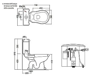 Унитаз напольный Kerasan Retro 1012 с бачком 1071 Белый/ручка хром купить в интернет-магазине Sanbest