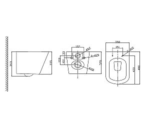 Унитаз подвесной Taliente Correto CR25200 Nero безободковый, с крышкой микролифт, черный матовый купить в интернет-магазине Sanbest
