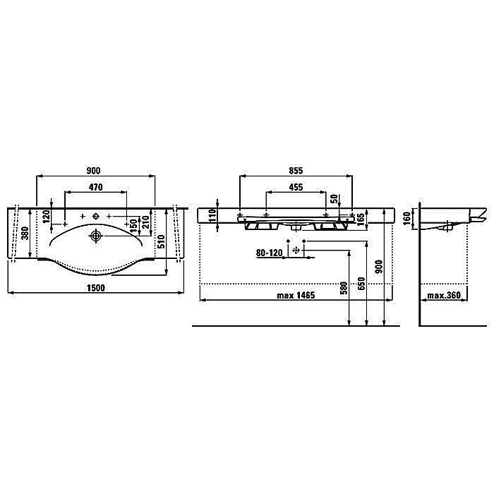 Раковина Laufen Palace 8.1270.6.000.104.1 белая купить в интернет-магазине Sanbest