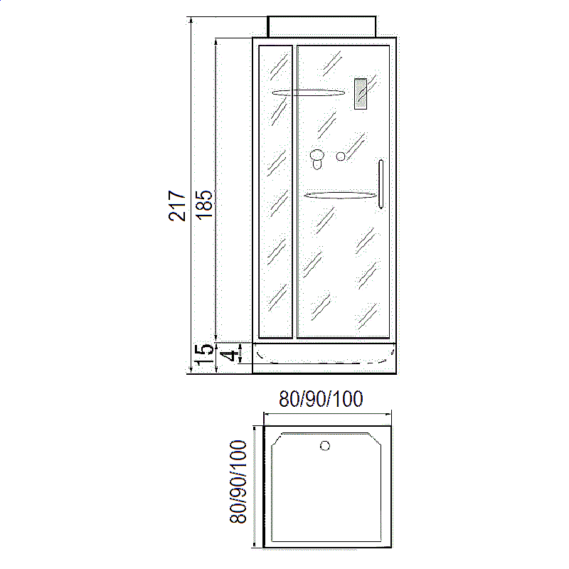 Душевая кабина RIVER TANA 80 купить в интернет-магазине Sanbest