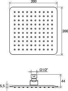 Насадка для душа квадратная Ravak Chrome 982.01 купить в интернет-магазине сантехники Sanbest