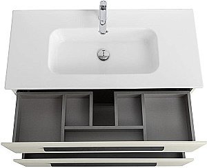 Тумба с раковиной Cezares ECO-CER-N 100 ECO-CER-N-1000-2C-SO-AS-P альпака брашированная для ванной в интернет-магазине Sanbest