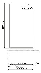 Шторка для ванны WasserKRAFT Leine 35P01-80WHITE Fixed купить в интернет-магазине Sanbest