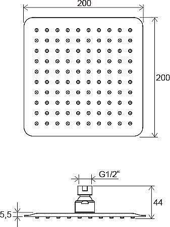 Насадка для душа квадратная Ravak Chrome 982.01 купить в интернет-магазине сантехники Sanbest