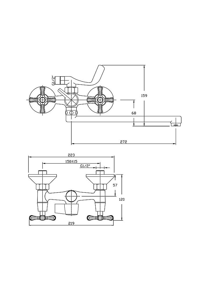 Смеситель для ванны Rush Bianki BI7650-51 купить в интернет-магазине сантехники Sanbest