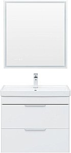 Тумба с раковиной Aquanet Ирис new 70 подвесная белый глянец для ванной в интернет-магазине Sanbest