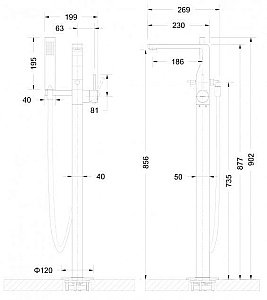 Смеситель для ванны Bravat ARC F66061C-B3-ENG купить в интернет-магазине сантехники Sanbest