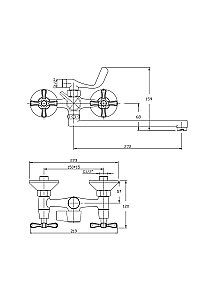 Смеситель для ванны Rush Bianki BI7650-51 купить в интернет-магазине сантехники Sanbest